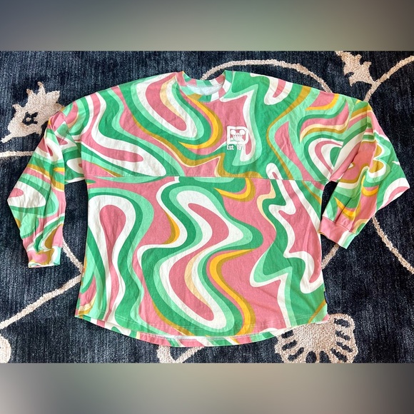 Disney Pink and Green Swirl Women's Spirit Jersey - Picture 3 of 10